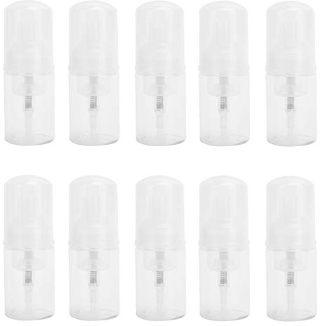Tomotato 10 Pezzi 30ml Bottiglia di Sapone in Schiuma, Ricaricabile Flacone Pompa da Viaggio Portatile, Mini Erogatore del Sapone Liquido in Plastica per Shampoo da Viaggio, Balsamo, Sapone da Doccia