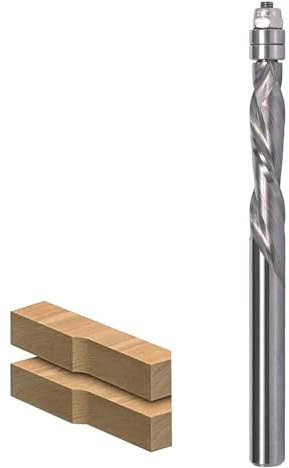 AKYLIN Fresa a filo a spirale da 6 mm, attacco a compressione Up&Down per fresa superiore, diametro di taglio 6 mm, lunghezza di taglio 28,6 mm, scanalata a spirale, doppio cuscinetto a sfera