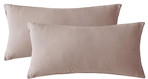 SOULFUL Muslin Kissenbezug 40x80 Baumwolle, Champagner Rosa
