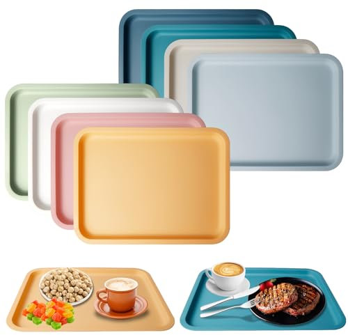 8 Couleurs Plateau De Service, Plateau Plastique Rectangulaire, Plateau Rectangulaire, Plateau De Service, Plateau Restauration, Plateau Traiteur Rectangulaire, pour Cuisine, Salle Manger