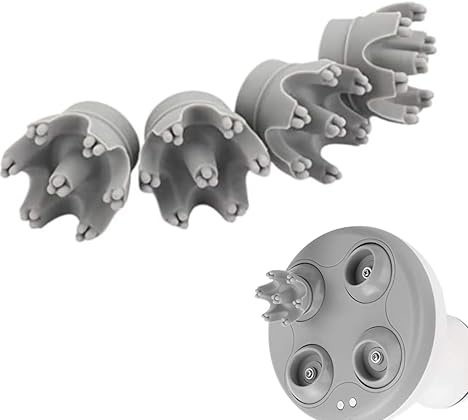 4 Massaggiatore Cuoio Capelluto Cordless - Massaggiatore Testa Impermeabile Modalità 4 Testine Nodi di Massaggio, Massaggiatore Elettrico Manuale Ricaricabile