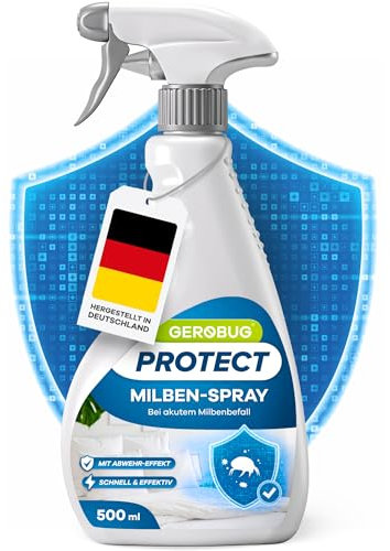 Gerobug Milbenspray für Matratzen 500 ml – Hausstaubmilben schnell & effektiv loswerden mit Langzeitwirkung - Milbenschutz und Milbenabwehr Mittel für alle Oberflächen, laborgeprüft und hochwirksam