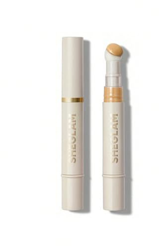 SHEGLAM Complexion Boost Concealer Sponge-Head Applicator Matte Liquid Concealer Long Lasting Brightening Color Corrector Weightless All-Day Long Lasting Hydrating Concealer-Shell