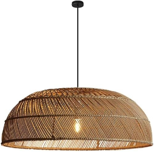 WACEH Ceiling Lamp Casale Rurale Cesto di bambù Cesto di Vimini Isola della Cucina Lampada A Sospensione creatività Giapponese Intrecciato A Mano in Rattan Sala da Pranzo Lampada A Sospensione Boho