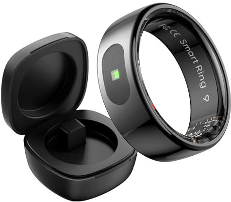 Yeforu Smart Ring Men Women Fitness Ring with Touch Button Heart Rate Monitor Sleep Ring Message Reminder Smart Rings Oxygen Health Tracker for Android & iOS Phones