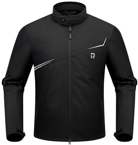 RIDEIRON Chaqueta Moto Hombre con Protectores CE, Forro Extraíble, Chaqueta Moto para Proteger contra el Frío y el Viento,Todas las Estaciones,Negro XL