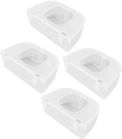DECOMELODY 4pcs Hanging Pigeon Feeder Food Dispenser for Parakeet Cage Accessories, Anti-spill Bird Feeding Box with White Flip Lid, Indoor Bird Food Dispenser Suitable for Cockatiel and Duck