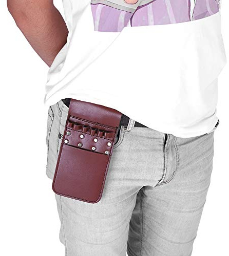Kikumi Carquois de Poche en Cuir PU Portable, Paquet de 6, Support de Taille de Flèche, Sac, équipement de Tir à L'arc (Brun)