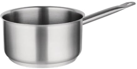 Vogue Stainless Steel Saucepan 20cm - Professional Chef Pan Cooking Pot for All Hobs and Induction Compatible M944