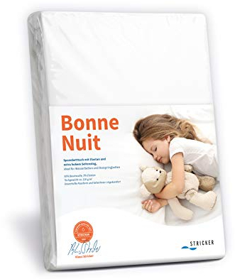 Bonne Nuit Elastan Spannbetttuch Baumwolle Stretch 220 g/m²- Steghöhe bis 40 cm Bettlaken für Boxspringbetten Wasserbetten - Größe 180x200 - 200x220 weiss