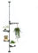 BAOYOUNI Teleskop Blumenregal Innen Pflanztreppe Blumentreppe Pflanzenregal aus Metall Blumentopf Ständer Teleskopregal Höhenverstellbar mit 3 Ablagen und 1 Hängend Haken, Einfache Montage, Grau