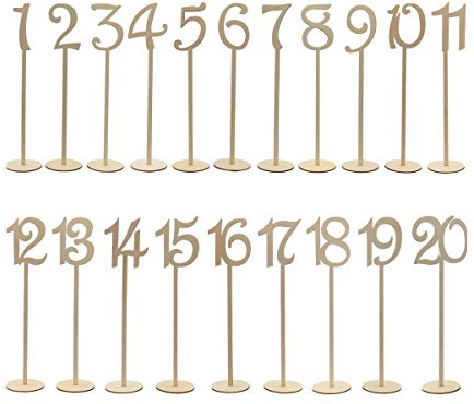 Youngine 20 Holztisch Zahlen mit Halter Basis für Hochzeitsbankett Party Table Home Geburtstag Dekoration (Hoch)