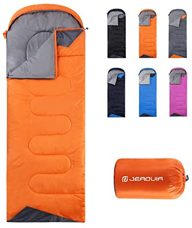 Schlafsäcke für Erwachsene, Rucksackreisen, leicht, wasserdicht, für kaltes Wetter, Schlafsack für warmes Camping, Wandern, Outdoor, Reisen, Jagd, mit Kompressionsbeutel (Orange)