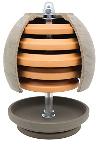 HP Teelichtofen - Basalt - Kugelheizer, mit 4 Maxi-Teelichter, Handmade/Germany,| Teelichtheizung für Wärme & Ambiente | Tischkamin o. Teelichtlampe für Wohnzimmer, Garten & Balkon |