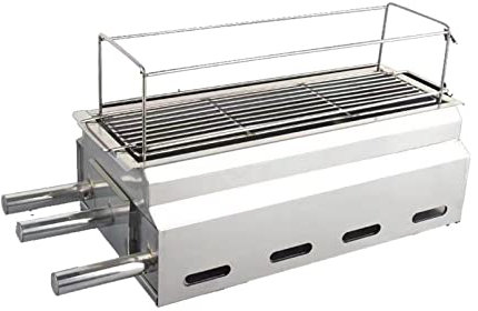 JATIBOSH Barbacoa de CarbóN PequeñA de Acero Inoxidable, Ahumador PortáTil de Camping para Barbacoa al Aire Libre/Cocina de Sobremesa Apto para 3-5 Personas