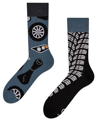 Dedoles Chaussettes Unisexe Homme Femme & Enfants beaucoup designs amusants gauche droite différent, couleur: Noir, motif: Chauffeur, taille: 39-42