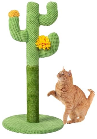 Torre Gratta Per Cactus - Albero Per Gatti Per Cactus, Telaio Da Arrampicata Per Cactus | Raschiatore Cactus Per Gatto Con Alcuni Piccoli Fiori Gialli, Da Gratta Per Gattino, Protezione P