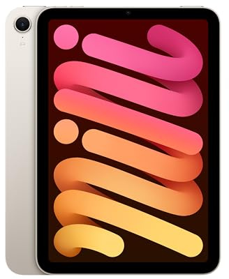 Apple iPad Mini (A17 Pro): Pantalla Liquid Retina de 8,3 Pulgadas, 128 GB, Wi Fi 6E, cámaras Frontal y Trasera de 12 Mpx, Touch ID, autonomía para un día Entero – Blanco Estrella