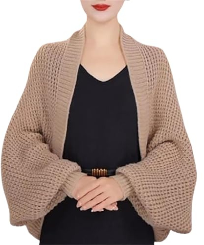 Mode ut stickad sjal halsduk kappa dam kimono fladdermusvinge kabel cardigan poncho tröja kvinnor wrap slouchy stickad cover-up
