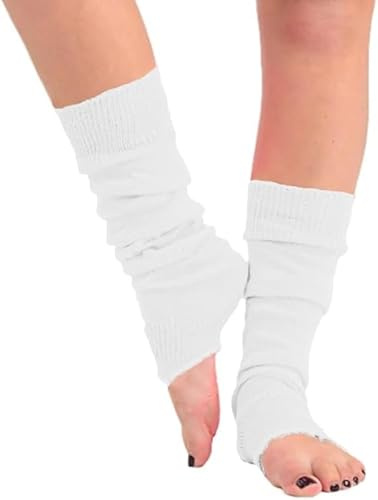 CHAAL® Leg Warmer Women's Girls Leg Warmer 80'S Teen Fancy's Dress Dance wear Womens Fancy Stylish Leg Warmers - Ladies Girls for carnival fancy dress party Legs Warmers White