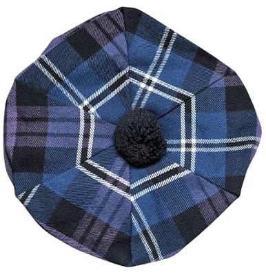 Kilts Boutique traditionell skotsk tam o' Shanter hatt, rutigt tartan mönster, pom pom basker, en storlek, Heritage Of Scotland, one size