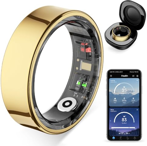 COLMI R09 Bague intelligente pour femme avec suivi de la température corporelle et du sommeil, rappel de stress et de cycle, étanche à 5 ATM, cadeau de couple, sans frais d'abonnement avec boîte de