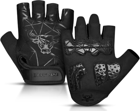 BEAST RAGE Gants de Cyclisme pour Hommes et Femmes,Gants de vélo Demi-Doigts avec revêtement antidérapant en Gel,Gants de vélo Respirants pour Le Cyclisme sur Route,Le VTT,la Salle de Sport