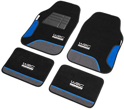 WRC 007436 4 Tapis de Voiture Moquette Blue Race, brodés