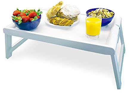 Denox - 1 Bandeja de Cama Plegable, cómoda, Color Blanco