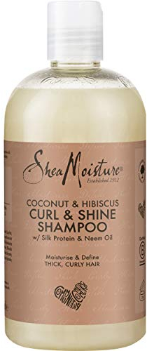 Shea Moisture Coconut & Hibiscus Curl & Shine Shampoo, 384 ml – Lockenshampoo für Glanz und Definition bei lockigem oder krausem Haar