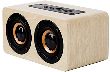 DIGIQUEST - Casse speaker con altoparlanti Integrati,vivavoce senza fili, Lettore MP3 in legno, mod. WOODY
