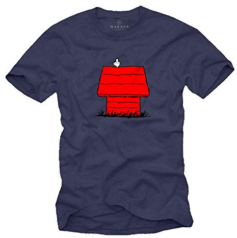 MAKAYA Maglietta Snoop Dog - T-Shirt con Stampa Cane Swag Hipster Uomo Blu M