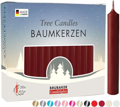 BRUBAKER 100-Pack Trädljus Vax - Julljus Pyramidljus Julgransljus - Mörkrött