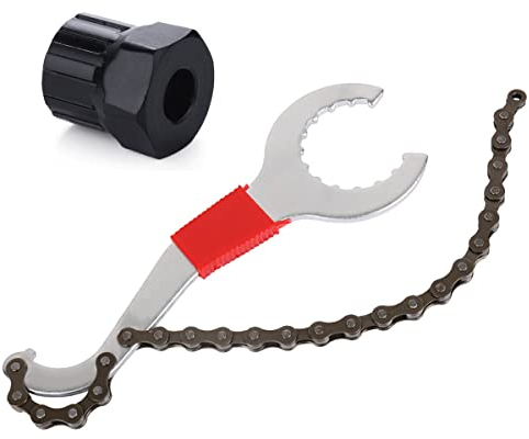 CYCEARTH Bicycle 3-in-1 Bike Chain Whip Sprocket Remover Wrench Bicycle Cassette Flywheel Rotor Lockring Freewheel Removal Tools Kit