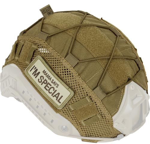 OneTigris Tactical Helmet Cover With Free Patch - Airsoft Camo Cloth for Fast PJ Helmet in Size L, M/L, XL, L/XL - Compatible With Ops-Core - No Helmet Included