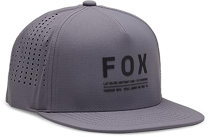 Fox Racing Mens Tech TruDri Snapback Flat Brim Cap ~ Non Stop Grey