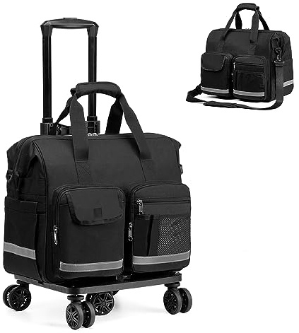 Rolling Medical Bag Nurse Doctor for Women for Work Rolling Duffle Bag Family Prosessional Nursing Bag with Laptop Compartment Home Health Physical Theraphy Bag Hiking Team Police Army Scout Portable