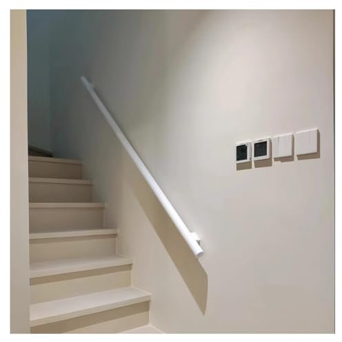 Main Courante avec Éclairage LED - Kit Complet de Sécurité Murale pour Escalier Intérieur/Extérieur en Aluminium (Couleur : White, Taille : 47.3/1.2m)