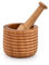 EDHAS Mortar & Pestles Set Acacia Wood Perfect for Grinder for Herbs, Garlic Spices Grinder Set Kitchen Gadgets (Mortar- 4 X 3, Pestle- 5.5)
