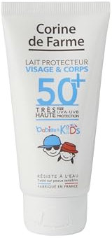 Corine de Farme - Lait Protecteur Babies & Kids SPF50+ Bébé & Enfant - Très Haute Protection UVA & UVB - au Monoï de Tahiti - Sans parfum - Travel size 50 ml