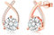 Rose Gold Stud Earrings for Women, 925 Sterling Silver Stud Cubic Zirconia Studs, Dainty Hypoallergenic Gold Earrings for Women Men Girls