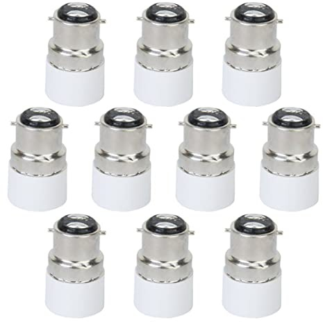 Dorccsi Adaptateur d'ampoule LED B22 vers E14, 10 pièces, Adaptateur de Lampe à vis, Support de convertisseur, connecteur B22 vers E14, lumière, convertisseur Base Douille