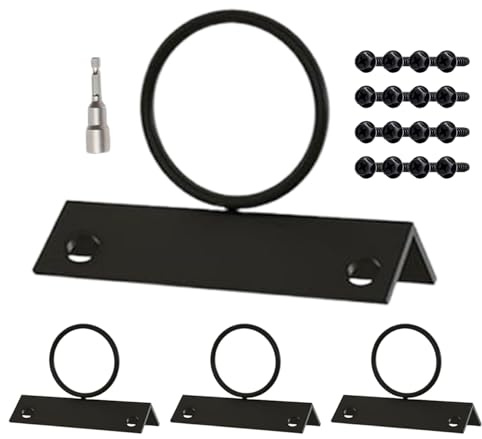 Niesel Supporti per corda anulare, 4 pezzi, supporto di sicurezza per corda, gancio da parete robusto hardware multiuso per banchine ponti scale giardino