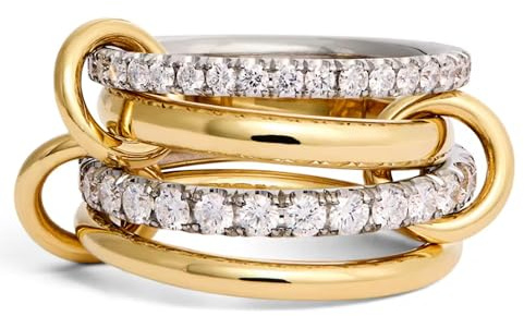 SIXDUTON guldringar för kvinnor 18k förgylld zirkonia gyllene ringar set stapelbar förlovningsring vigselringar uttalande tumring fingerring allergivänliga för kvinnor, 49(15.7), Koppar, Ingen