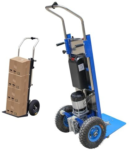 Carretilla Eléctrica De Mano - Subir Y Bajar Escaleras, Capacidad De Carga (400kg), Batería Extraíble, Motor Sin Escobillas De 1200w, Ahorro Trabajo Y PráCtico,001