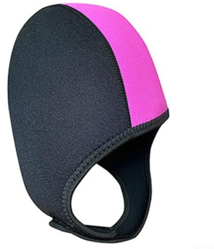 Gdfnmogo Bonnet de bain thermique en néoprène, 5 mm d'épaisseur, protection contre l'eau froide, imperméable et ajustement parfait pour les nageurs, les surfeurs et les plongeurs adultes (noir + rouge