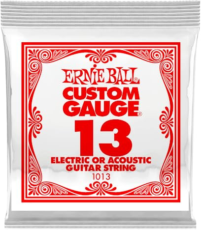 Ernie Ball Nickel Plain Single Guitar String .013 Gauge 6-Pack