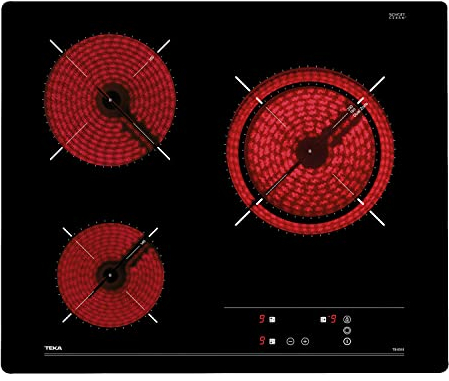 TEKA Placa Vitrocerámica 60 cm, 3 Fuegos, Touch Control, Indicador de Calor Residual, Función Stop & Go, Auto Lock, Modelo TB 6310