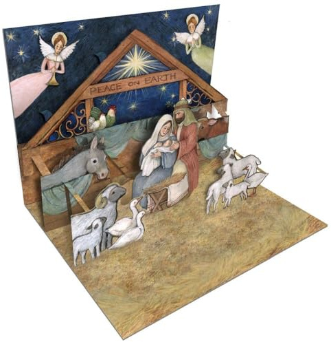 Lang Biglietti di Natale pop-up 3D, design pop-up con splendida arte del presepe di Susan Winget, perfetti per celebrare il vero significato del Natale (2005102)