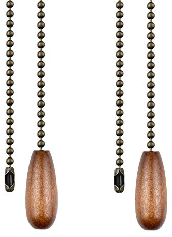 Ceiling Fan Chain Pulls Walnut Wooden Pull Chain Extension Pull Chain for Ceiling Light Lamp Fan Chain 2 Pack